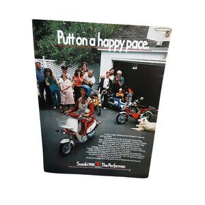 1981 Suzuki Performer Motorcycle Scooter Happy Pace Print Ad Vintage